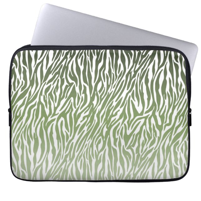 Protection Pour Ordinateur Portable Ombre d'impression Wild Green Zebra (Devant)