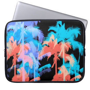 Protection Pour Ordinateur Portable Onde de chaleur tropicale néon palmiers hawaïens