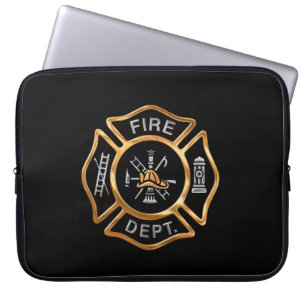 Protection Pour Ordinateur Portable Or d'insigne de sapeur-pompier