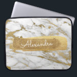 Protection Pour Ordinateur Portable Or et marbre avec huile or et Parties scintillant<br><div class="desc">Or et marbre avec huile d'or et Parties scintillant Elégant Monogramme Nom Coque. Ce coque peut être customisé pour inclure votre prénom.</div>