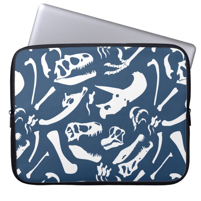 Protection Pour Ordinateur Portable Os de dinosaure (bleus) (Devant)