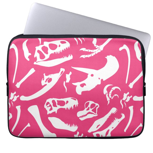 Protection Pour Ordinateur Portable Os de dinosaure (rose) (Devant)