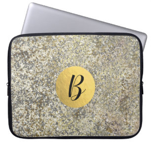 Protection Pour Ordinateur Portable Paillettes dorées Crackle Moderne Chic Glamour Éti
