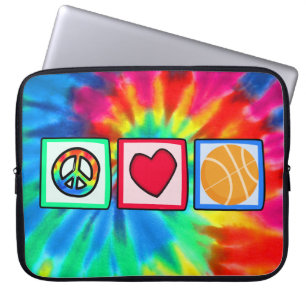Protection Pour Ordinateur Portable Paix, amour, basket-ball