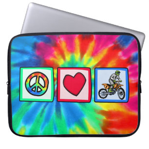 Protection Pour Ordinateur Portable Paix, amour, motocross