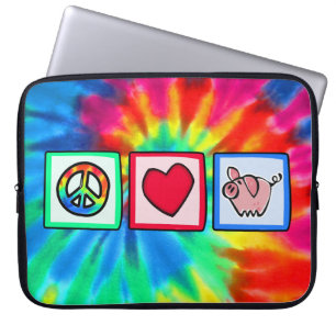 Protection Pour Ordinateur Portable Paix, amour, porcs