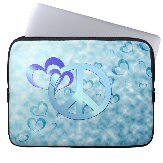 Protection Pour Ordinateur Portable Paix bleue (Devant)