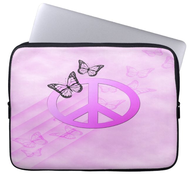 Protection Pour Ordinateur Portable Paix rose (Devant)