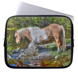 Protection Pour Ordinateur Portable Palomino Paint Horse & Forest Pond