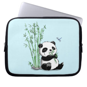Protection Pour Ordinateur Portable Panda mangeant du bambou