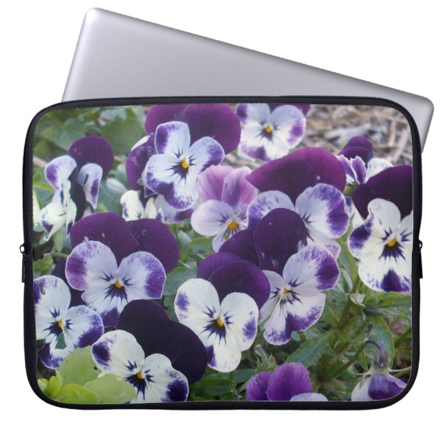 Protection Pour Ordinateur Portable Pansies pourpres, (Devant)