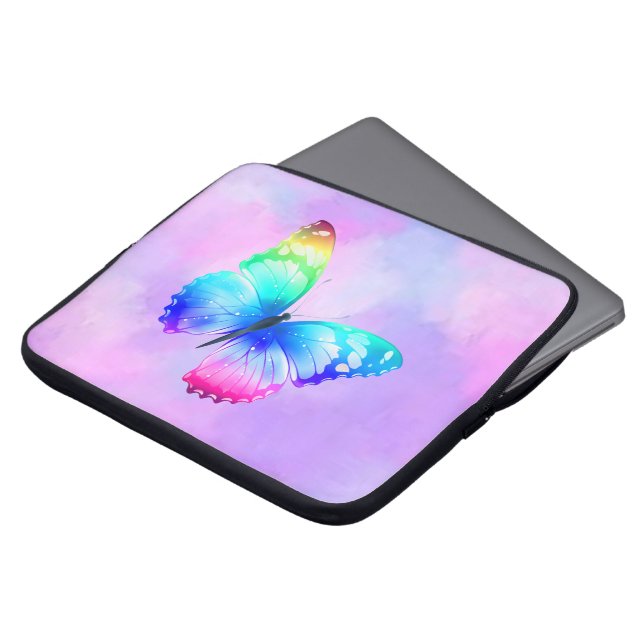 Protection Pour Ordinateur Portable Papillon en fleurs (Devant haut)
