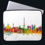 Protection Pour Ordinateur Portable Paris France Skyline<br><div class="desc">Impression d'art aquarelle de l'horizon de Paris,  France</div>