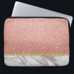 Protection Pour Ordinateur Portable Parties scintillant or rose rose et marbre étincel<br><div class="desc">Parties scintillant Rose Rose Gold Faux et Manche Élégant Marbre Stone.</div>