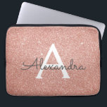 Protection Pour Ordinateur Portable Parties scintillant rose Rose or et Monogramme éti<br><div class="desc">Parties scintillant Rose Rose Gold Faux et Coque Monogramme élégant étincelant. Ce coque peut être customisé pour inclure votre nom initial et prénom.</div>