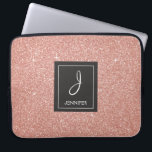 Protection Pour Ordinateur Portable Parties scintillant rose Rose or et Monogramme éti<br><div class="desc">Parties scintillant Rose Rose Gold Faux et Coque Monogramme élégant étincelant. Ce coque peut être customisé pour inclure votre nom initial et prénom.</div>