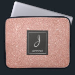 Protection Pour Ordinateur Portable Parties scintillant rose Rose or et Monogramme éti<br><div class="desc">Parties scintillant Rose Rose Gold Faux et Coque Monogramme élégant étincelant. Ce coque peut être customisé pour inclure votre nom initial et prénom.</div>