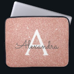 Protection Pour Ordinateur Portable Parties scintillant rose Rose or et Monogramme éti<br><div class="desc">Parties scintillant Rose Rose Gold Faux et Coque Monogramme élégant étincelant. Ce coque peut être customisé pour inclure votre nom initial et prénom.</div>