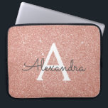 Protection Pour Ordinateur Portable Parties scintillant rose Rose or et Monogramme éti<br><div class="desc">Parties scintillant Rose Rose Gold Faux et Coque Monogramme élégant étincelant. Ce coque peut être customisé pour inclure votre nom initial et prénom.</div>