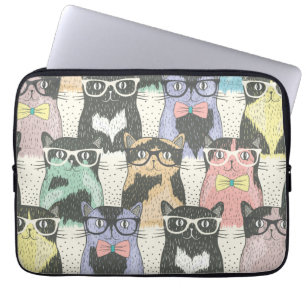Protection Pour Ordinateur Portable Patters de Cute Hipster Cats