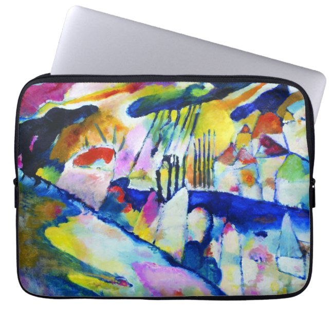 Protection Pour Ordinateur Portable Paysage avec pluie par Wassily Kandinsky (Devant)