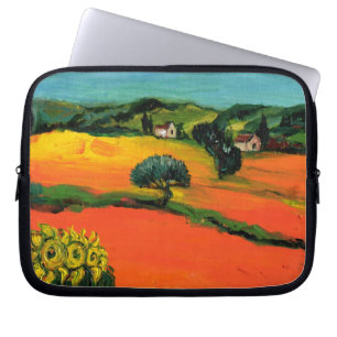 PROTECTION POUR ORDINATEUR PORTABLE PAYSAGE DE TOSCANE AVEC DÉBORDEMENT