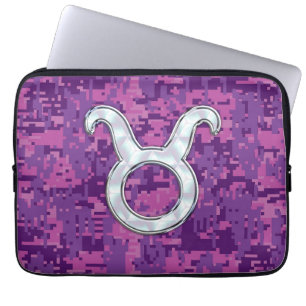 Protection Pour Ordinateur Portable Pearl Pink Taurus Zodiac Connexion Camo numérique