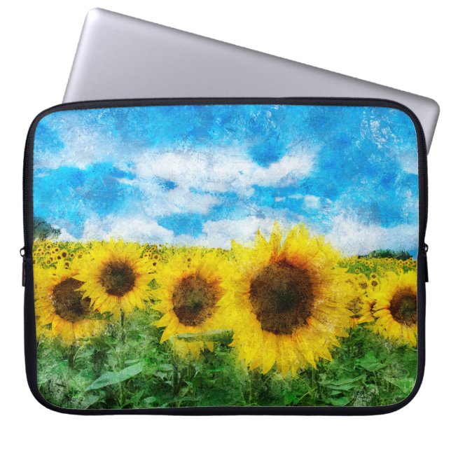 Protection Pour Ordinateur Portable Peinture de tournesols (Devant)