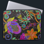 Protection Pour Ordinateur Portable Perles de verre coloré Retro Grand Design Floral<br><div class="desc">Des perles de verre colorées rétro design floral. Disponible sur d'autres produits et sur demande sur tous les produits proposés par Zazzle.</div>