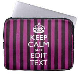 Protection Pour Ordinateur Portable Personalisé KEEP CALM Votre texte sur Pink Fuchsia