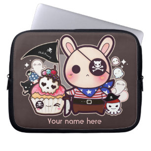 Protection Pour Ordinateur Portable Personnalisé - lapin mignon de pirate avec le