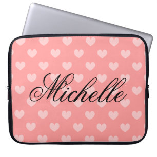 Protection Pour Ordinateur Portable Personnaliser corail rose coeur motif poche ordina