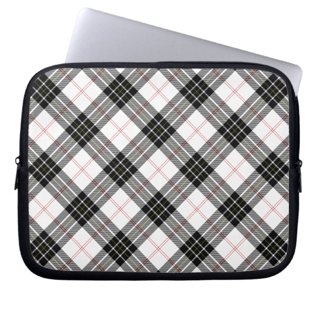 Protection Pour Ordinateur Portable Pherson tartan noir blanc plaid (Devant)