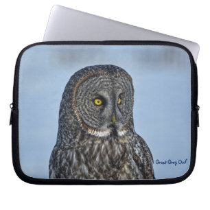 Protection Pour Ordinateur Portable Photo de la faune du Raptor de Chouette Grise