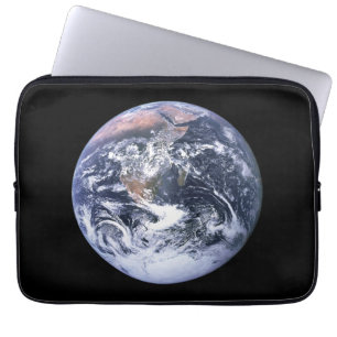Protection Pour Ordinateur Portable Photo d'espace de la Terre en marbre bleu vintage