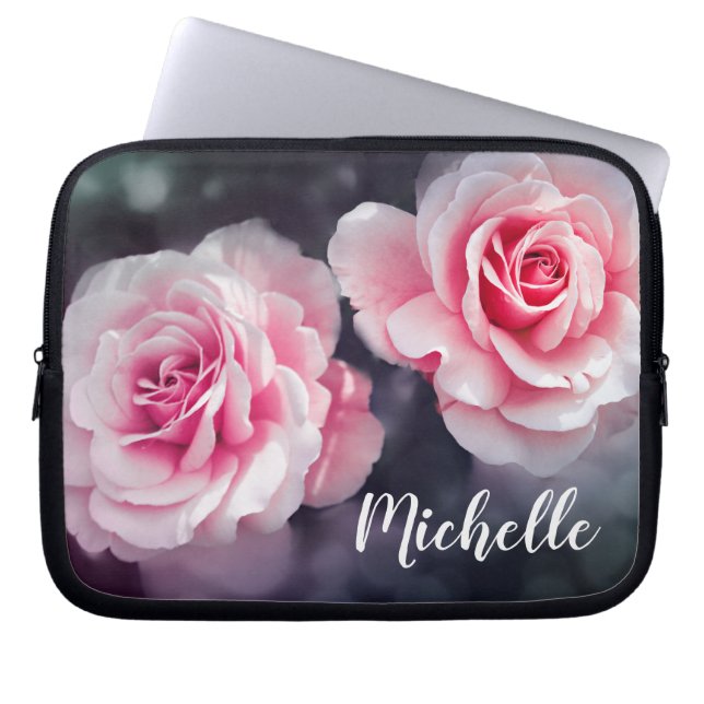 Protection Pour Ordinateur Portable Photo florale Roses roses personnalisées (Devant)