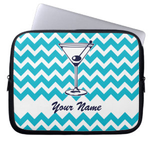 Protection Pour Ordinateur Portable Pictogramme Martini avec Motif Blue Chevron