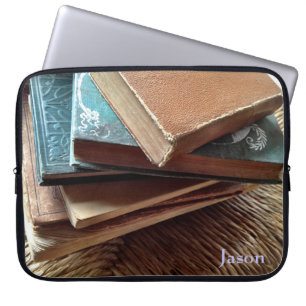 Protection Pour Ordinateur Portable pile de livres sur la vieille manche pour ordinate