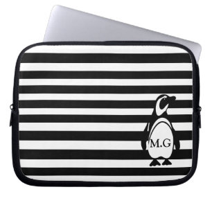 Protection Pour Ordinateur Portable Pingouin et rayures