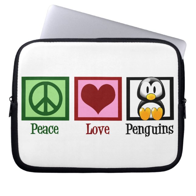 Protection Pour Ordinateur Portable Pingouins Peace Love (Devant)