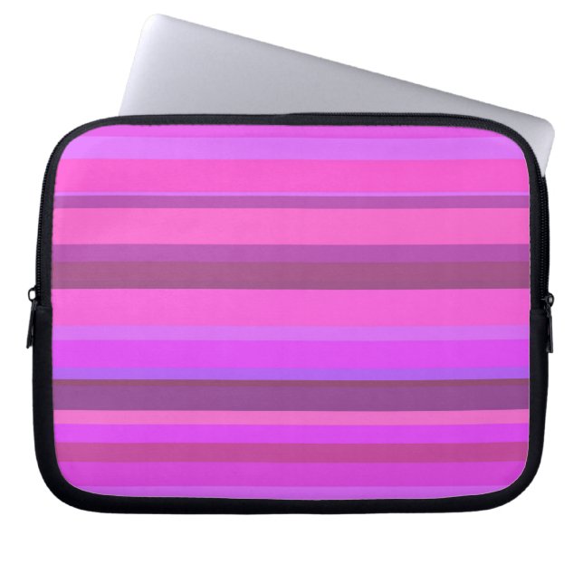 Protection Pour Ordinateur Portable Pink horizontal stripes (Devant)