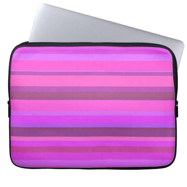 Protection Pour Ordinateur Portable Pink horizontal stripes (Devant)