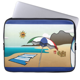 Protection Pour Ordinateur Portable Plage Vacances Sombre Bleu Ordinateur Portable Sle