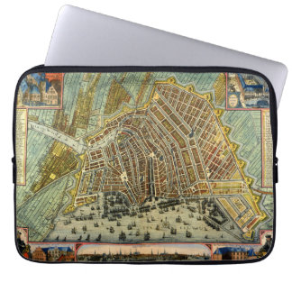 Protection Pour Ordinateur Portable Plan antique de la rue d'Amsterdam, Pays-Bas