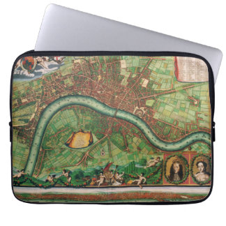 Protection Pour Ordinateur Portable Plan antique des rues de Londres par Johannes de R
