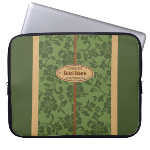 Protection Pour Ordinateur Portable Planche de surf en bois de monogramme de Faux