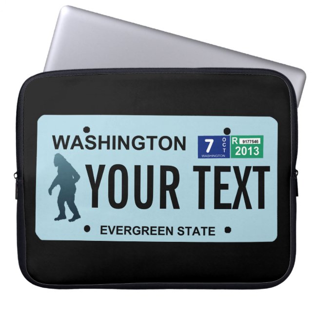 Protection Pour Ordinateur Portable Plaque de licence Washington Sasquatch (Devant)