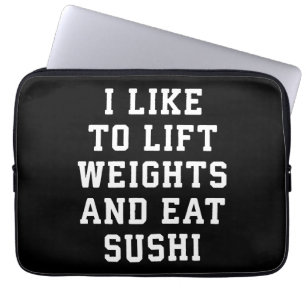 Protection Pour Ordinateur Portable Poids de levage et de manger du sushi - Carbes amu