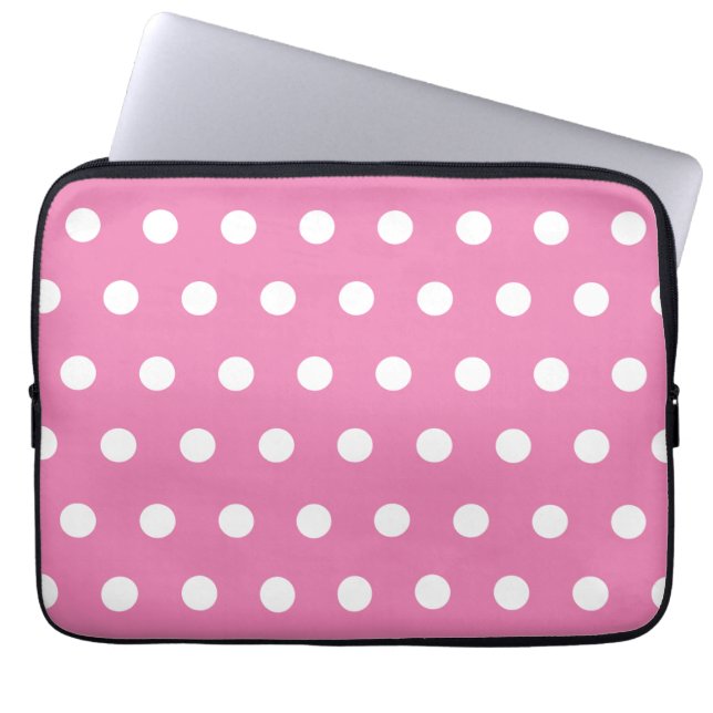 Protection Pour Ordinateur Portable Point de polka rose (Devant)