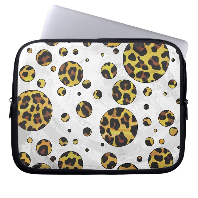 Protection Pour Ordinateur Portable Pointe Leopard Brown et Jaune (Devant)